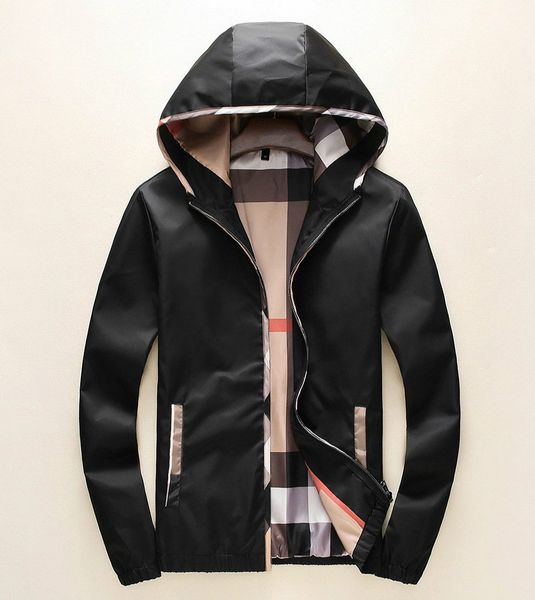 

мужская марка куртки осень и зима новый капюшоном молния кардиган куртка тенденция темперамент мода простой сплошной цвет пальто тонкое паль, Black;brown