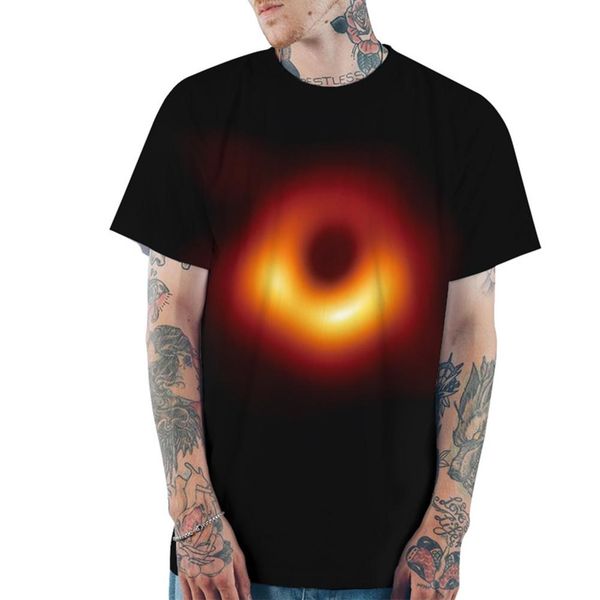 

summer unisex universe space черная дыра 3d принт дышащая пара футболка топ новый, White;black