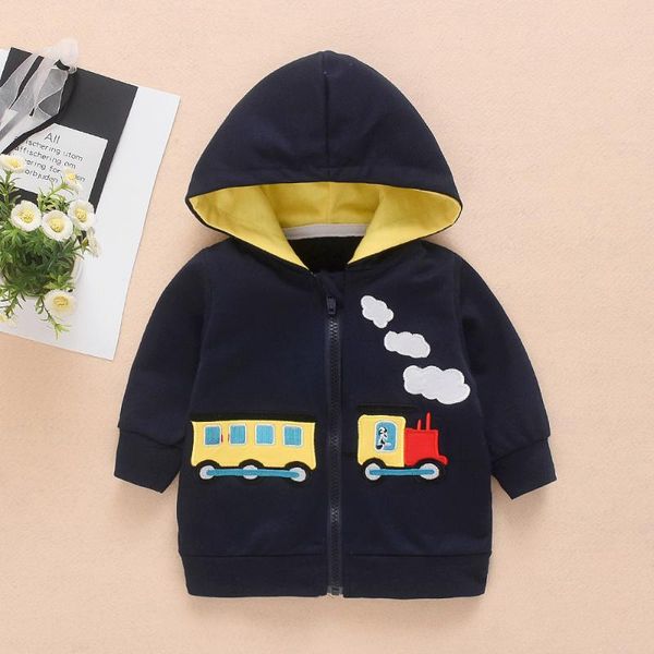 

новая осень baby boy девушка 1-6t верхней одежда мода мультфильм повседневной hoodie zipper толстовка детские пальто нижнего tops, Blue;gray