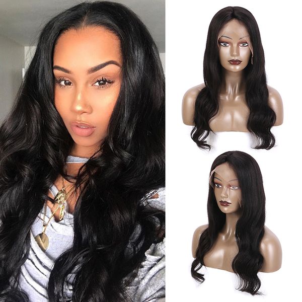

brazilian virgin hair raw unprocessed women full lace human hair wigs, Black