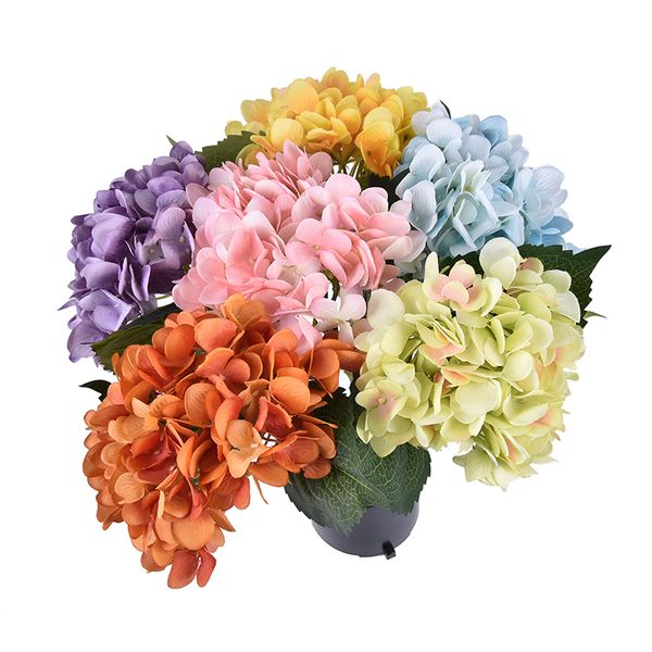 

artificial flowers bundle silk hydrangea branch home wedding decor autum silk plastic flower fake flower party room decoration