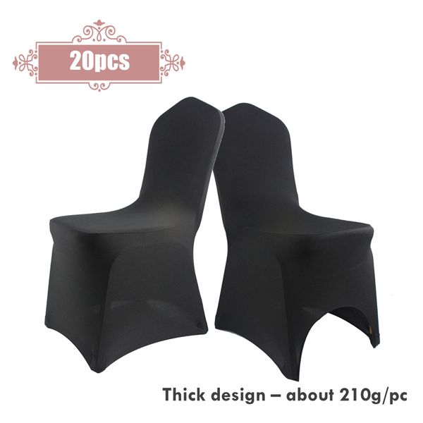 

new arrival 20pcs l banquet decoration black polyester universal spandex chair covers wedding party ceremony chair decor