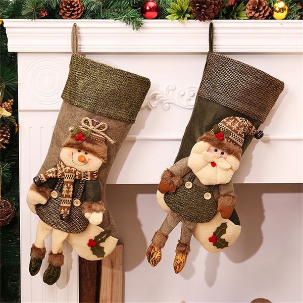 

christmas decorations big stockings kid gift bag boots santa claus snowman holders merry sacks