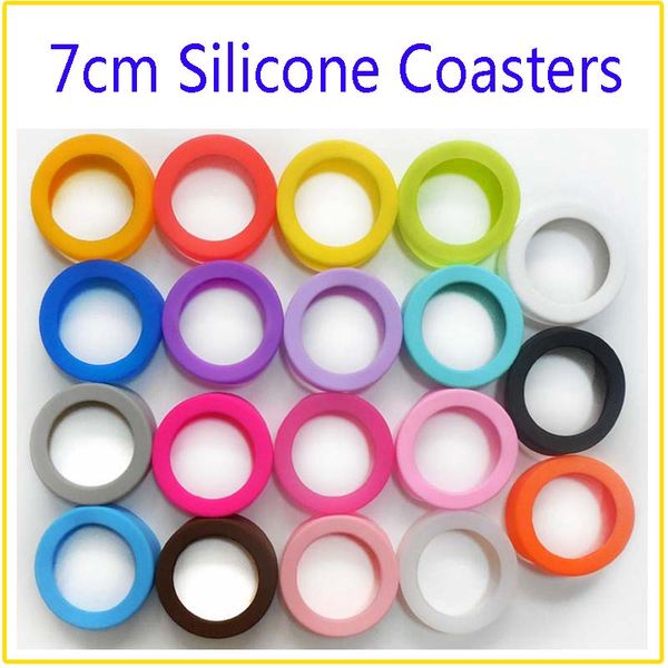 Silikon-Tischunterlage Untere Schutzabdeckung Cap Rubber Cup Sleeve Silikon-Untersetzer für vakuumisolierte Reisebecher/Wasserflasche 7 cm