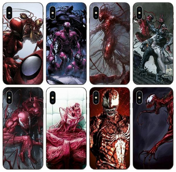 

tongtrade] spiderman carnage case for iphone 11 pro x xs max 8 7 6s 6p 5s 5 samsung s6 s7 s8 s9 s10 plus huawei y9 htc one m8 soft tpu case