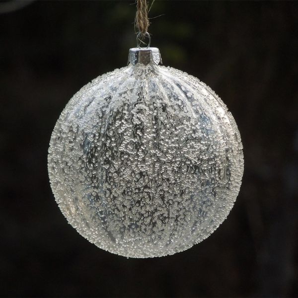 

8pcs/pack diameter=12cm striped glass ball transparent glass globe with chips christmas tree pendant ornament ball