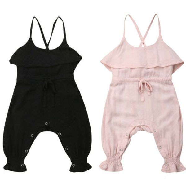 

Newborn Toddler Kids Baby Bibs Girl Bandage Cute Cotton Ruffle Back Cross Romper Jumpsuit Sunsuit Outfit Summer Children Clothes