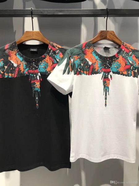 

свободный транспорт из высококачественных хлопчатобумажных футболок летних, 2018, европейские и американская короткие рукава футболки моды и, White;black