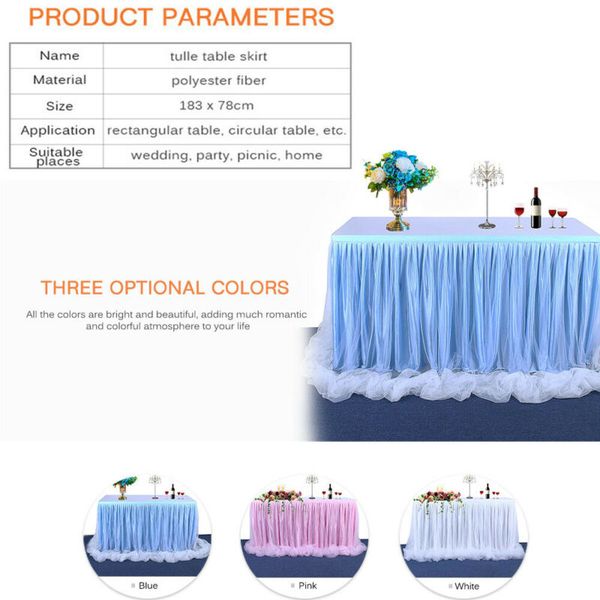 

6ft wedding tulle tutu table skirts party birthday festive baby shower decor