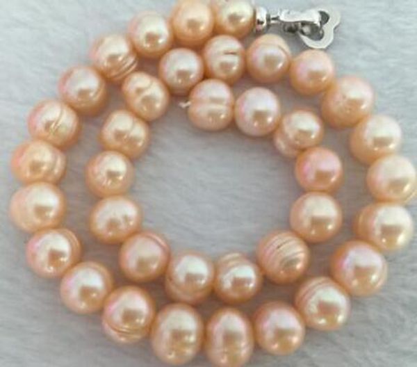 

9-10mm south sea baroque rose gold pearl necklace 18 ", Silver