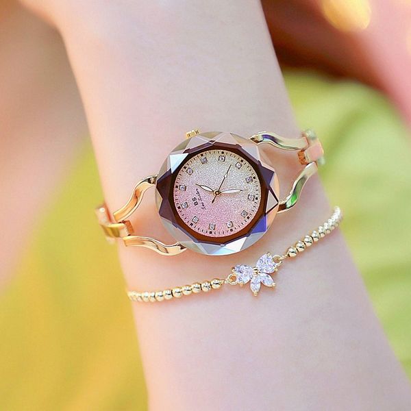 

women watch 2019 fashion quartz ladies watches stainless steel women wrist watches diamond gold wristwatch clock, Slivery;brown
