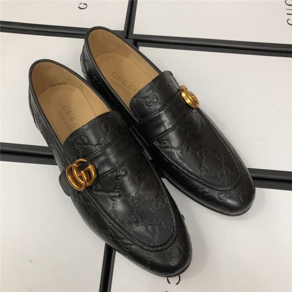 

italy latest men's leather shoes men's business dress classic flat flat casual shoes men's design shoes luxury fashion casual, Black