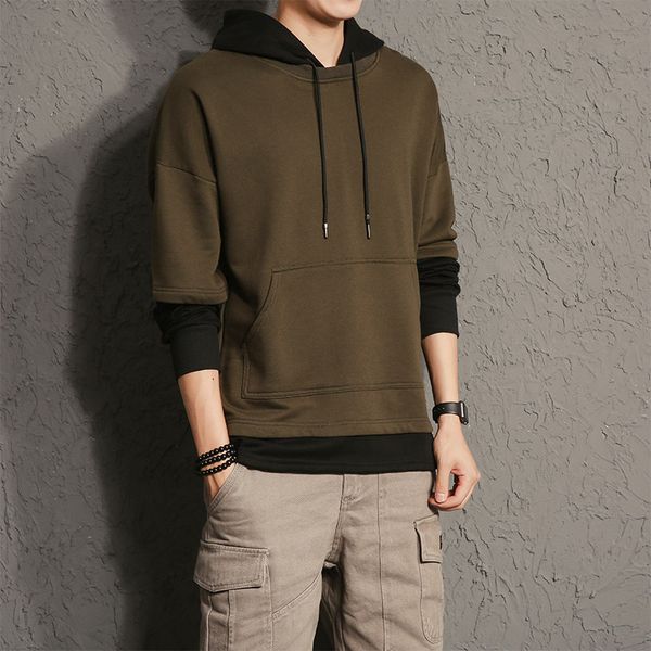 

мужская дизайнерская толстовка сезон мужской свитер с капюшоном хлопок мужской пуловер с длинным рукавом с капюшоном tide студенческая спорт, Black