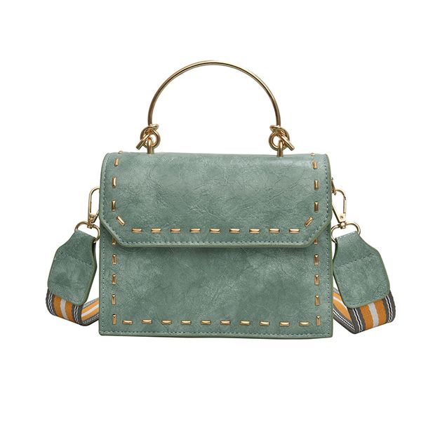 

women's small crossbody bag pu leather handbag with metal handle rivet travel messenger bag ladies handbag