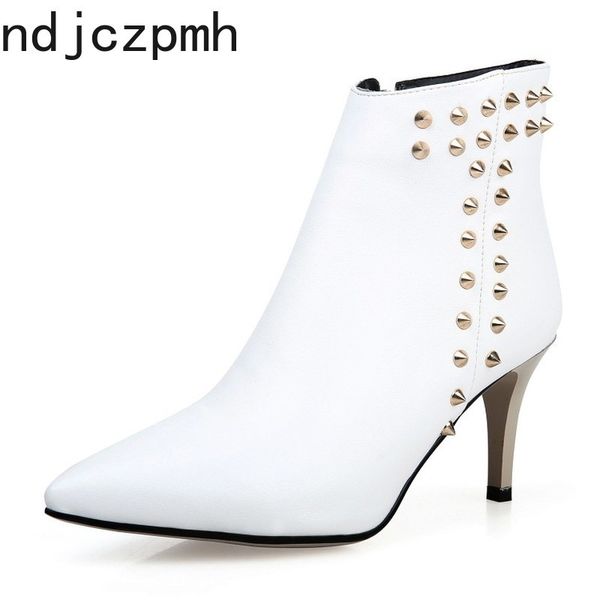

women's boots new pattern winter fashion pointed zipper high heel short tube women's shoes plus size 34-43 heel height 11cm, Black
