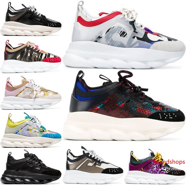 

2020 цепная реакция роскошные дизайнерские туфли мужчины женщины кроссовки снежный барс черный белый сетка резиновая кожа мода женщины повсе