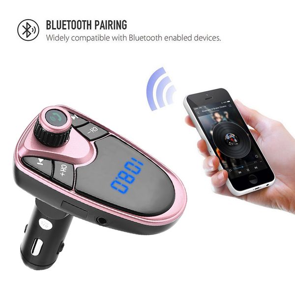

car kit handswireless bluetooth fm transmitter lcd mp3 player usb charger 2.1a car accessories handsauto fm modulator