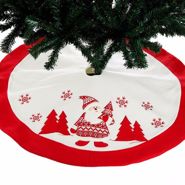 

snow plush christmas tree skirt base floor mat cover merry christmas tree ornament santa claus deer felt