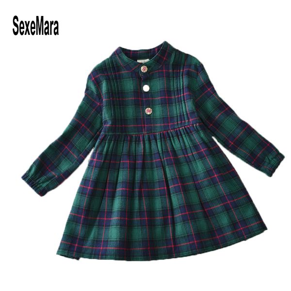 

autumn 2019 european winter dresses casual children clothing kids 2 3 to 8 9 10 12 year long sleeve black and green dress girl, Red;yellow