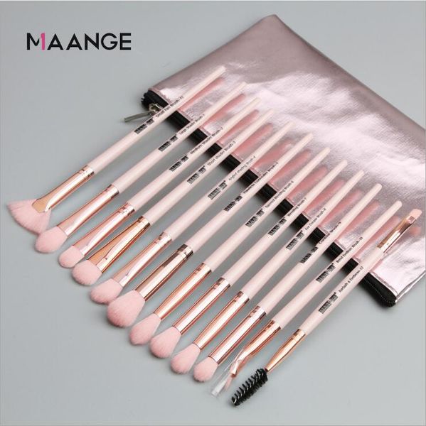 

in stock)maange portable makeup brush 12pcs foundation powder eyeshadow makeup brush set soft professional make up artist makeuptools