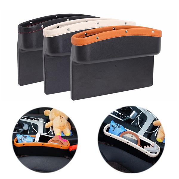 

maluokasa car seat crevice pockets pu leather leak-proof storage box car organizer universal seat side gap pocket for trunk