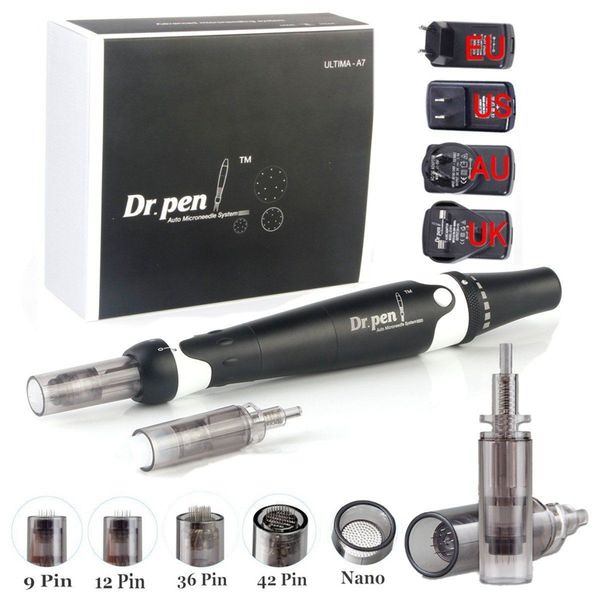 Dr Pen A7 Auto Microneedle Sistema per la cura della pelle Lunghezze regolabili dell'ago 0,5 mm-2,5 mm Dermapen elettrico Timbro