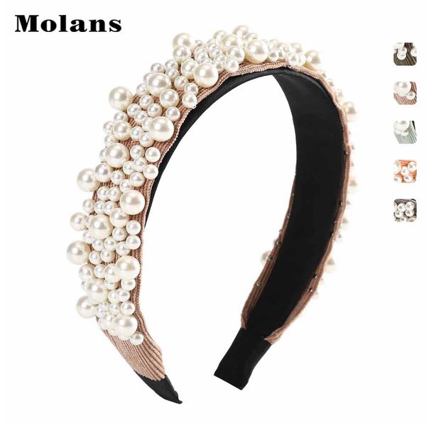 

molans pearl solid headband for women 2019 new arrival autumn winter hair accessories fashion hair bands bezel hiarhoop headwear