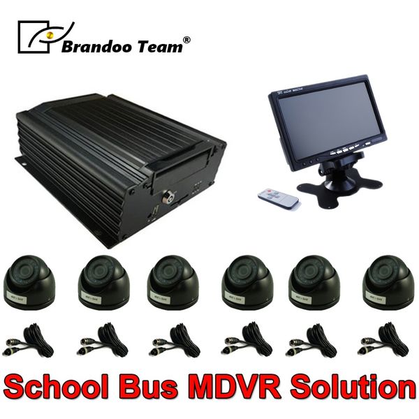 

8 channel mobile dvr kit with 6pcs dome ir car camera special design for school bus mdvr dvr kit support 4g and gps function