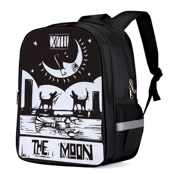 

moon black and white dog silhouette night lapbackpacks school bag child book bag sports bags bottle side pockets