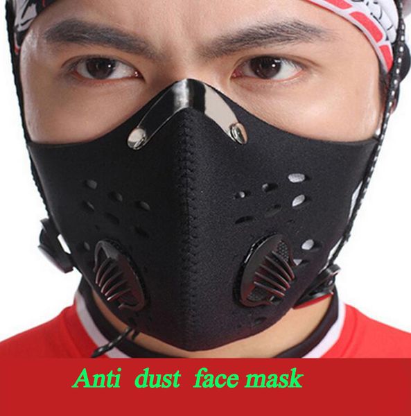 

outdoor protective face mask cycling running neoprene air filter masks flu care anti dust face cover, Black