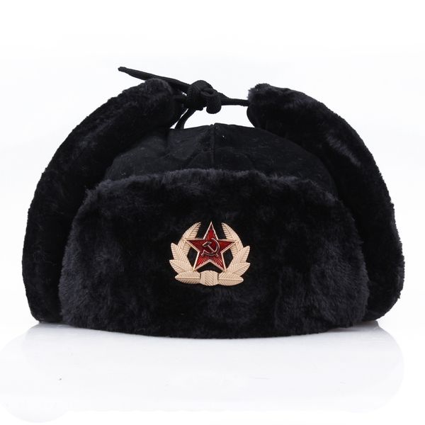 

soviet union badge sign keep warm winter cap ear protection plush gift