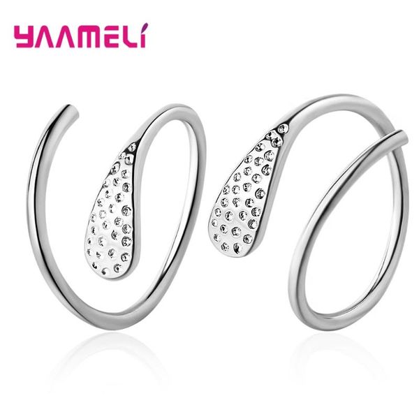 

real 925 sterling silver female wave stud earrings for women new year christmas gift jewelry pendientes mujer, Golden;silver