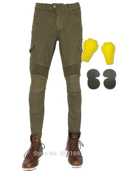 

volero jes-6 army green motorcycle riding pants moto sports casual loose straight jeans protective good trousers, Black;blue
