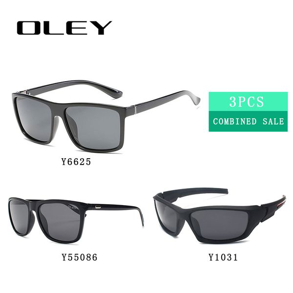 

3pcs combined sale oley polarized men sunglasses popular combo for 2019, White;black
