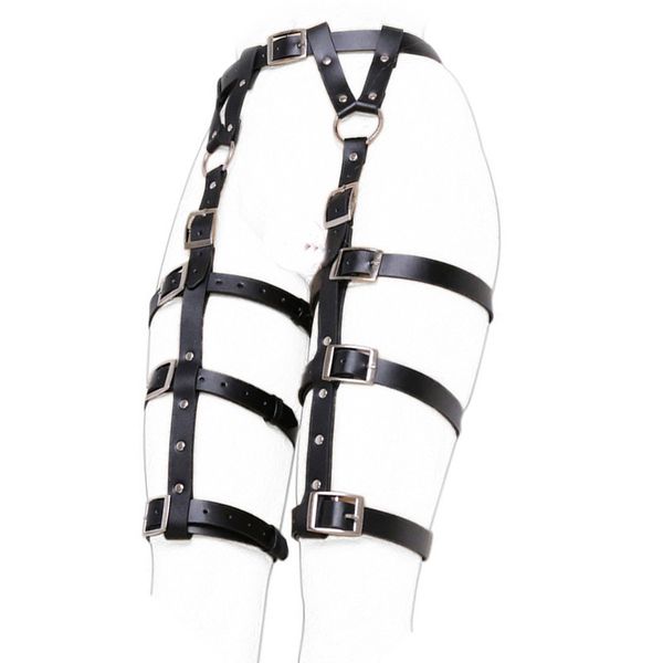 

hot sexy искусственной кожи талия вокруг leg harness подтяжки punk big пряжки поясного ремня для женщин ремня украшения подвязки, Black;brown