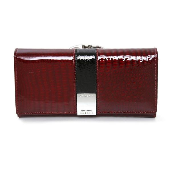 

2020 new women wallets cow leather purse female long woman wallet leather genuine coin purse, Red;black