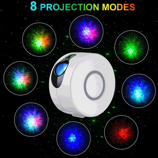 USB-fjärrkontroll Starry Galaxy Projektor Laser Scenlampa för Disco DJ LED Nattljus Himmel Ocean Wave Projection Led Atmospher Decor