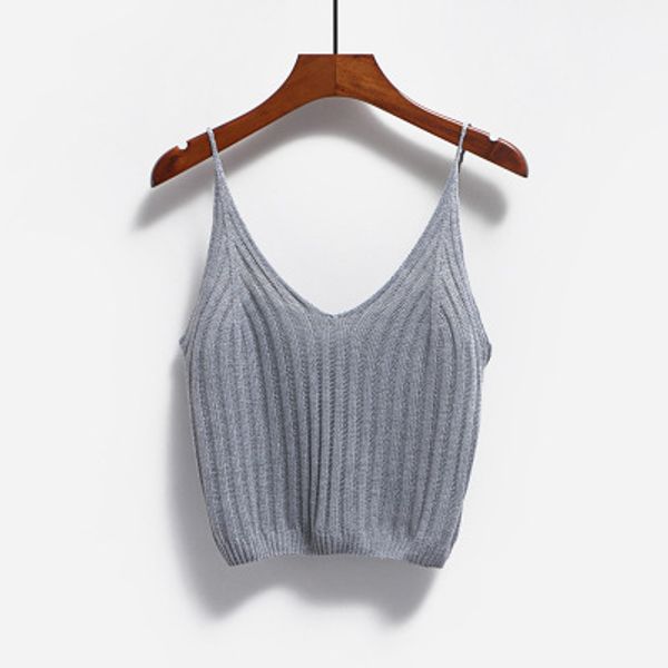 

fashion women summer basic strappy sleeveless racerback crop ing, White
