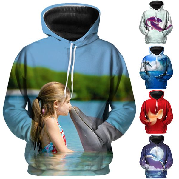 

new fishing hoodies casual style digital fish 3d print pullover sweatshirt men and women round neck streetwear harajuku, Black