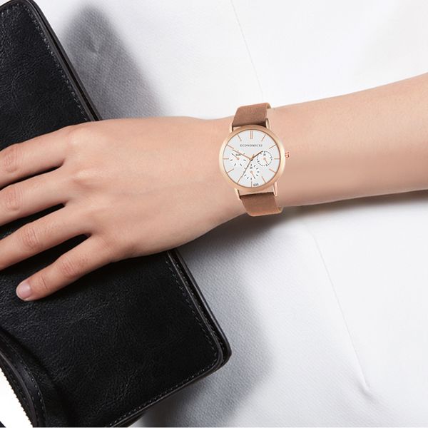 

горячая корейская мода тенденция спорт студент кожаный ремешок женские часы взрыв модель кварцевые женские часы relojes para mujer, Slivery;brown