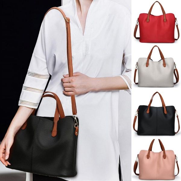 

fashion women large leather pure color crossbody bag zipper bag shoulder hand leisure women handbag messenger bags