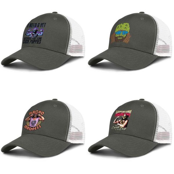 

macho man cream of the crop mens and womens adjustable trucker meshcap fitted vintage cute trendy baseballhats ohyeahohyeahohyeah randy, Blue;gray