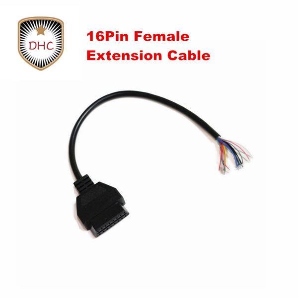 

16pin female extension opening cable car diagnostic interface connector obdii female cable