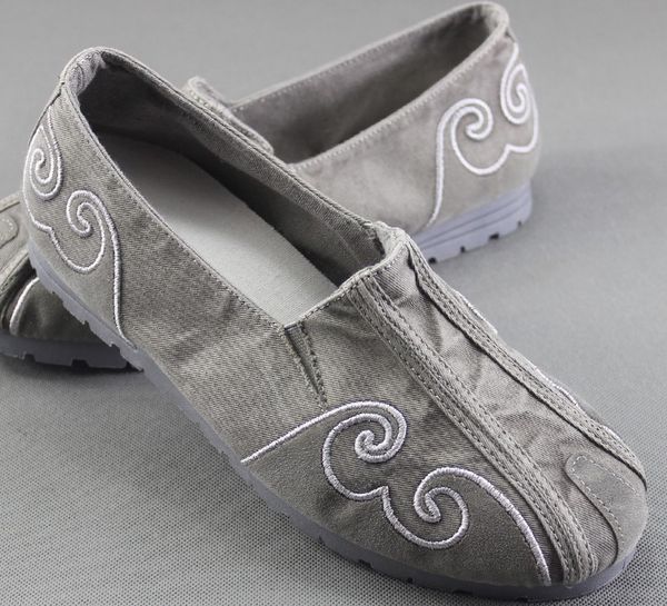 

casual embroidered men shoes fashion old beijing cloth dad shoes men comfortable loafers slip on flats sneakers male, Black