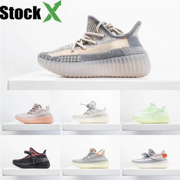 

new baby kids shoes zebra kanye west v2 sneakers clay reflective boy running shoes toddler sports girl trainer sneaker green black white#413