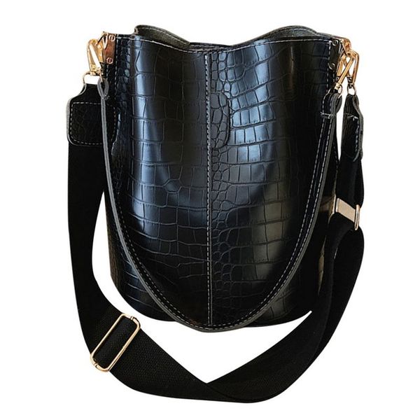 

retro vintage fashion female tote bag 2020 new pu leather women's designer handbag alligator bucket bag shoulder messenger bag