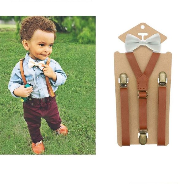 

3 клипсы y вернуться ребенок коричневый кожаный чулок загар и галстук-бабочку боути кольцо предъявителя костюм день рождения 80*1.5 см регул, Black