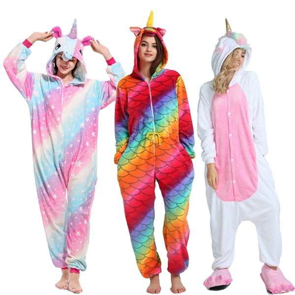 

kigurumi unicorn pajamas women winter animal cartoon stitch sleepwear onesie sets men flannel pijama hooded pyjamas, Blue;gray