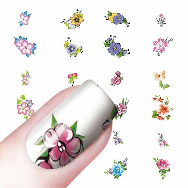 

manicure water applique transfer sticker fascinating dream flower nail decorating tool a987, Black