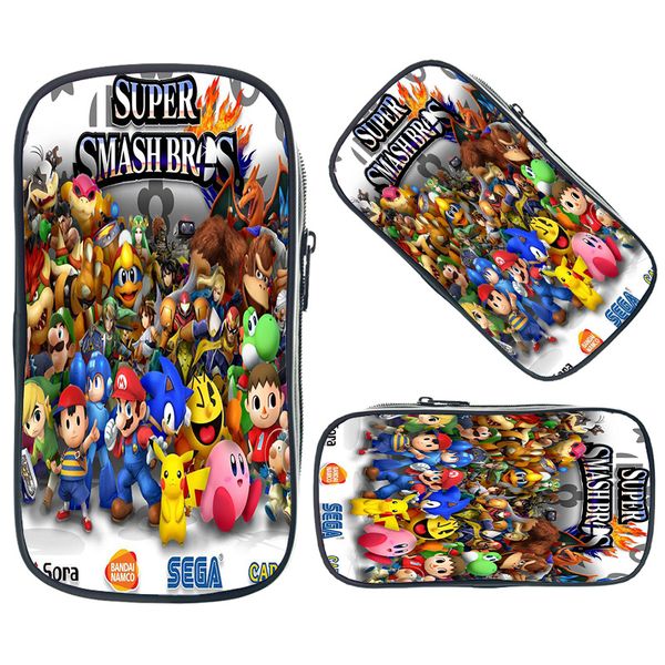 

super mario smash bros pencil case for boys girls stationery storage bags cosmetic pouches kids school supplies makeup bag